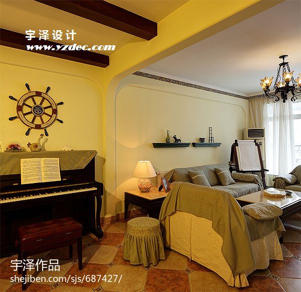 暖色地板砖家具搭配壁纸与家具的颜色搭配图片15