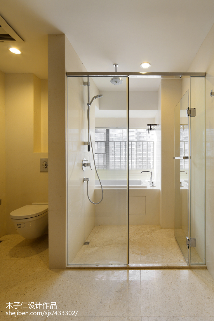 简约中式卫生间淋浴房样板房设计