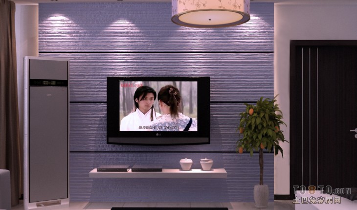 小房间电视背景墙效果图su电视背景墙图片3