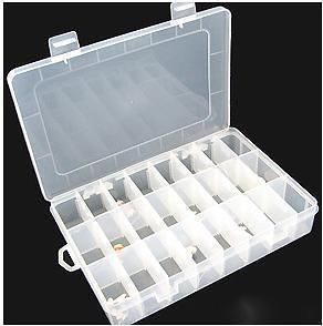 24格收纳盒 首饰盒 透明塑料盒 收纳箱 工具盒