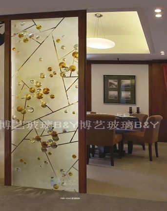 玻璃/上海艺术玻璃玄关，艺术玻璃隔断，鞋柜玻璃，屏风背景墙《简约...