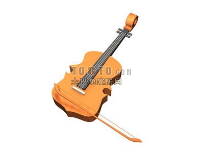 提琴max-木制仿真3d模型下载