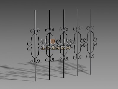 铁艺栏杆3d模型下载