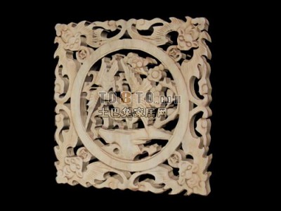 中式木雕花片11套3d模型下载