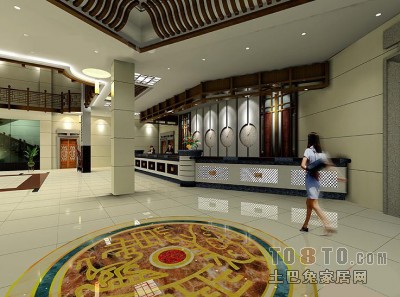 现代中式餐厅13d模型下载