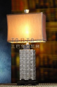 现代中式台灯3d模型下载