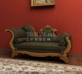 贵妃椅双人沙发3d模型下载