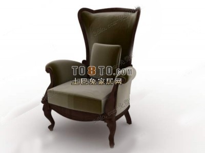 棕色的欧式布艺沙发图片3d模型下载