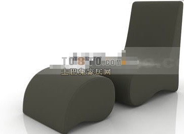 灰色个性现代中式沙发3d模型下载