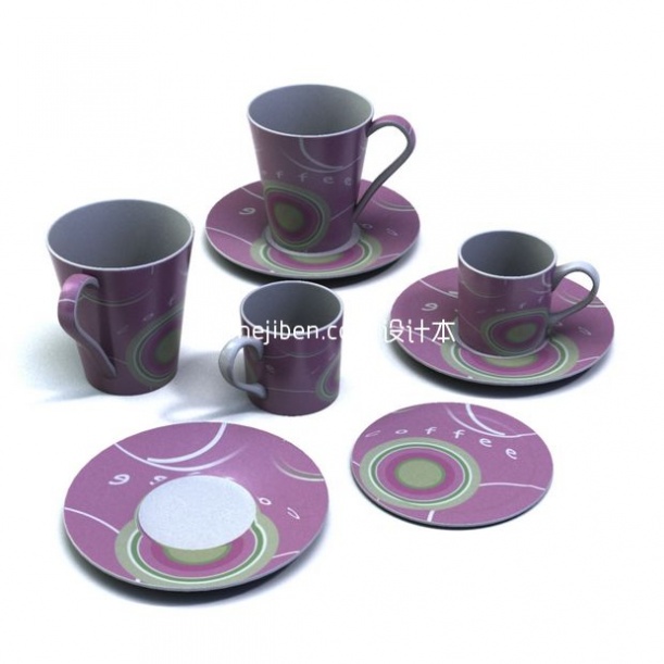 咖啡茶碟3d模型下载