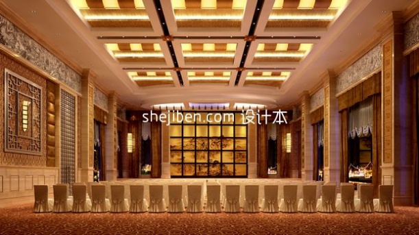 中式风格会议厅网站3d模型下载