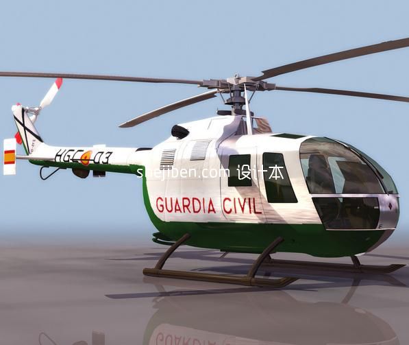 直升机-max飞机素材93d模型下载