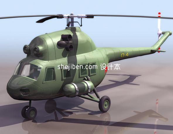 仿真直升机-max飞机素材3d模型下载