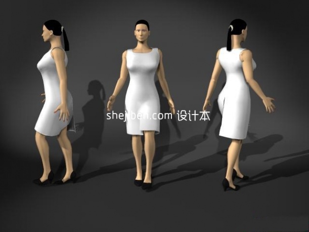 生活普通女性人体3d模型下载