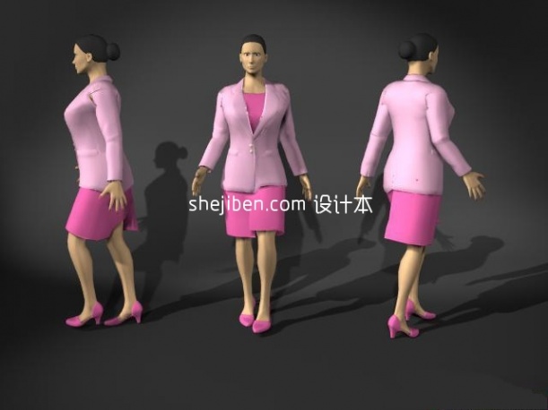 时尚女士衣服3d模型下载