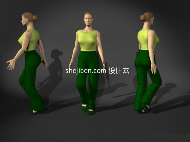 普通中年女性人体3d模型下载