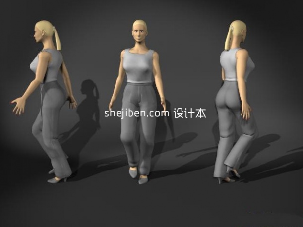 中年女性人体3d模型下载