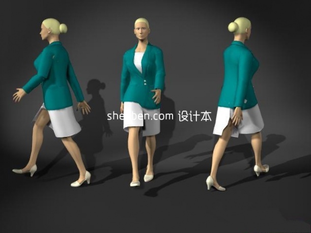 中年妇女max人体3d模型下载