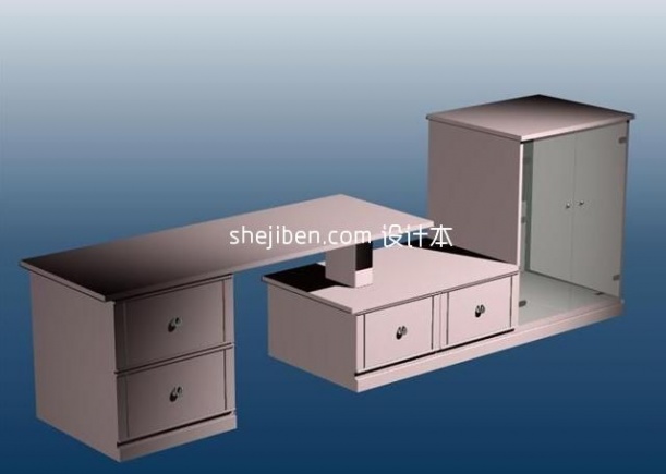 家具-电视柜3d模型下载