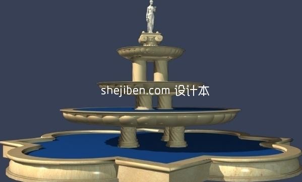 高质量喷泉3d模型下载