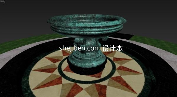欧式青铜喷泉3d模型下载