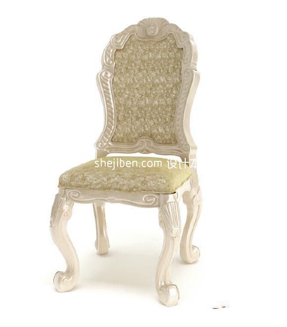 美式布艺单人沙发座椅3d模型下载