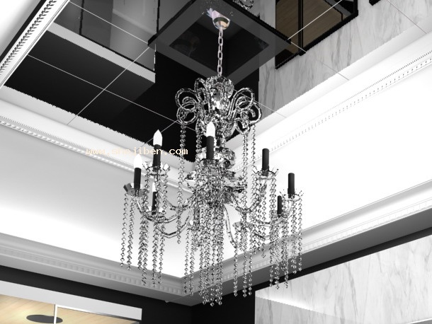 时尚现代餐厅吊灯3d模型下载