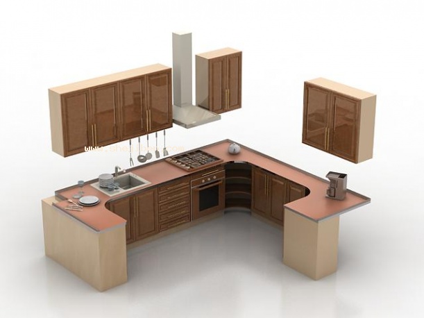 厨房操作台3d模型下载