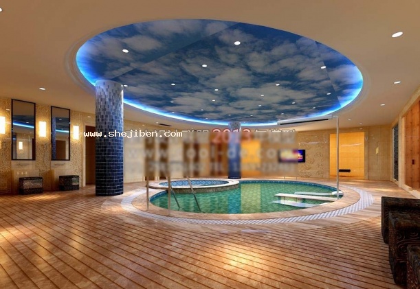 游泳池天花板3d模型下载