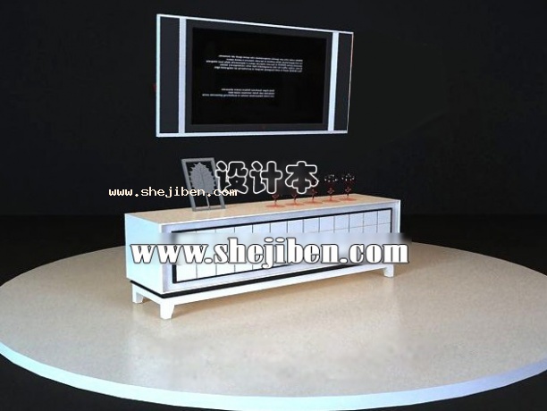 电视桌3d模型下载