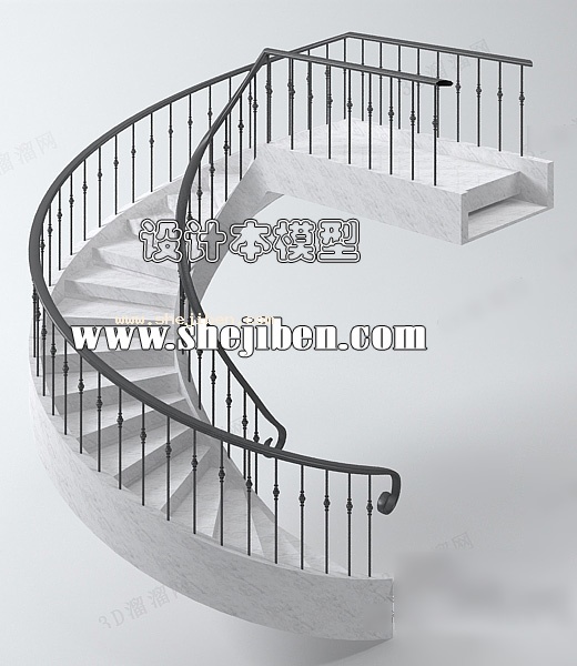 圆形楼梯3d模型下载