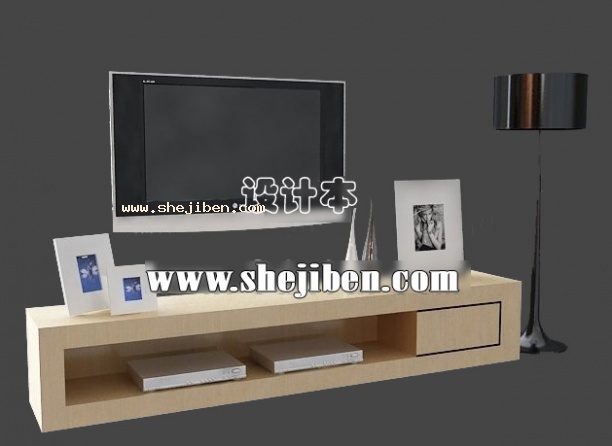 现代电视柜3d模型下载