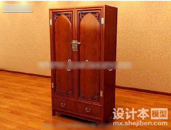 中式衣柜3d模型下载