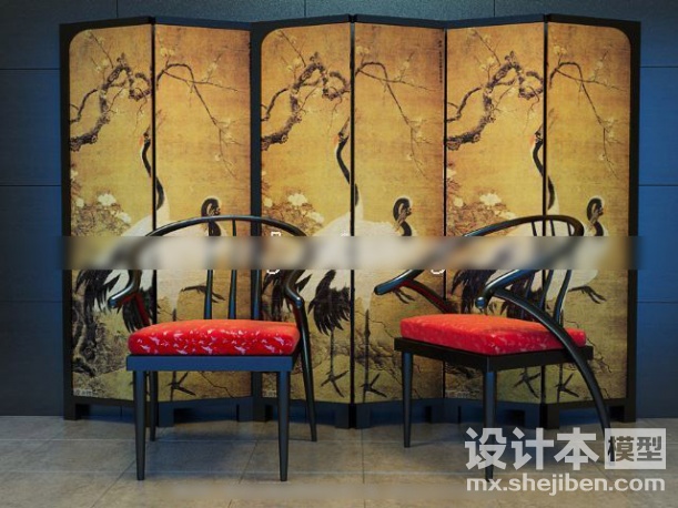 中式家居椅子3d模型下载