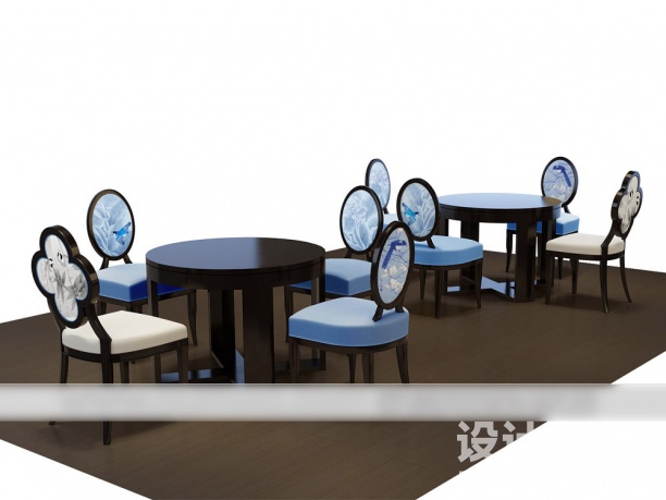 咖啡桌椅3d模型下载