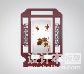 中式古典灯3d模型下载