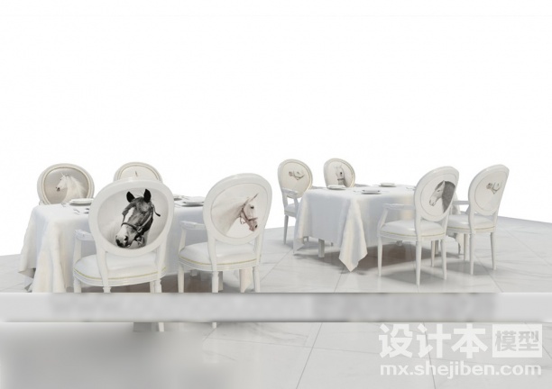 咖啡厅桌椅3d模型下载