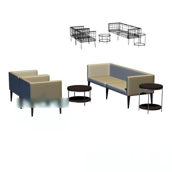 桌椅组合3d模型下载