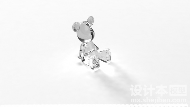 装饰摆设水晶熊3d模型下载