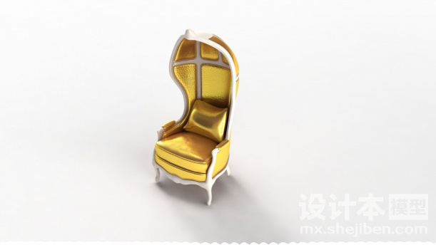 欧式高背椅3d模型下载