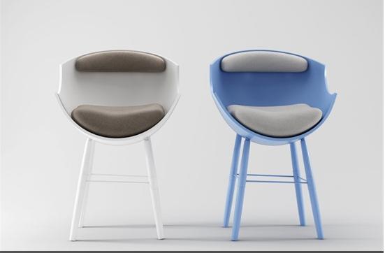 蓝色椅子3d模型下载