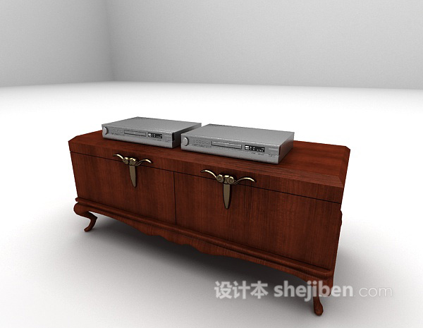 设计本古典风格电视柜3d模型下载