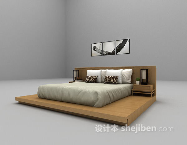 免费木质矮床推荐3d模型下载