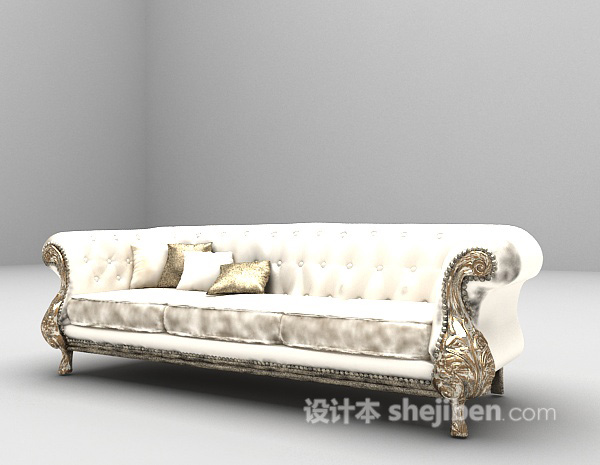 设计本欧式三人沙发3d模型下载