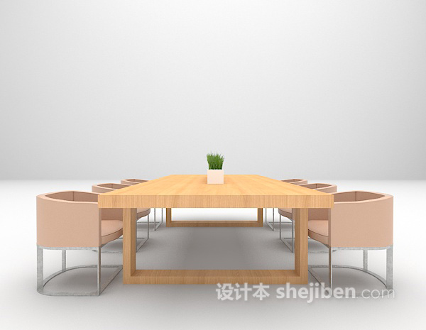 设计本木质餐桌推荐3d模型下载