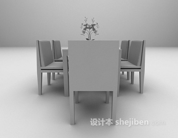 设计本木质桌椅3d模型下载