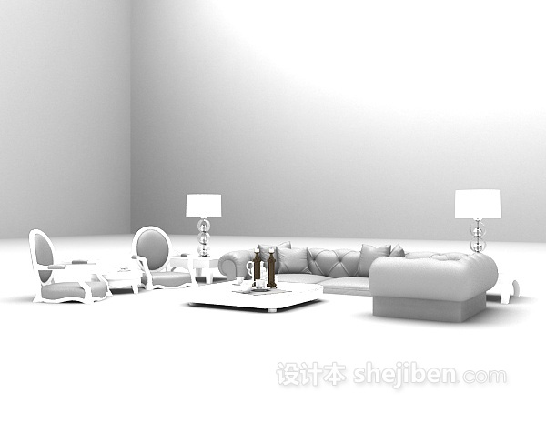 设计本欧式软沙发大全3d模型下载
