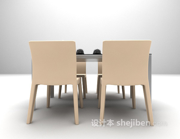 现代餐桌3d模型下载