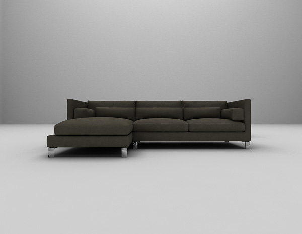 黑色沙发组合3d模型下载