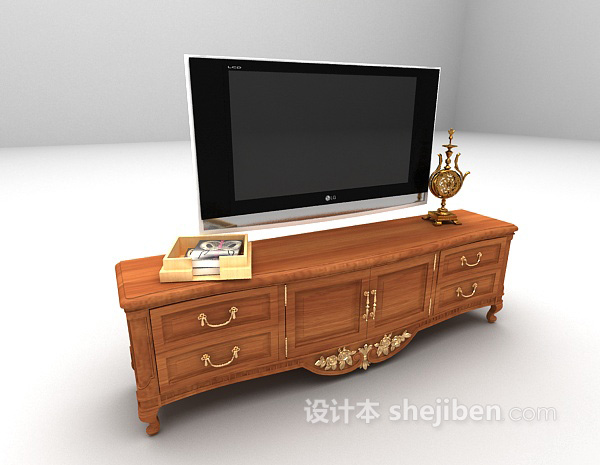 免费古典欧式电视柜3d模型下载